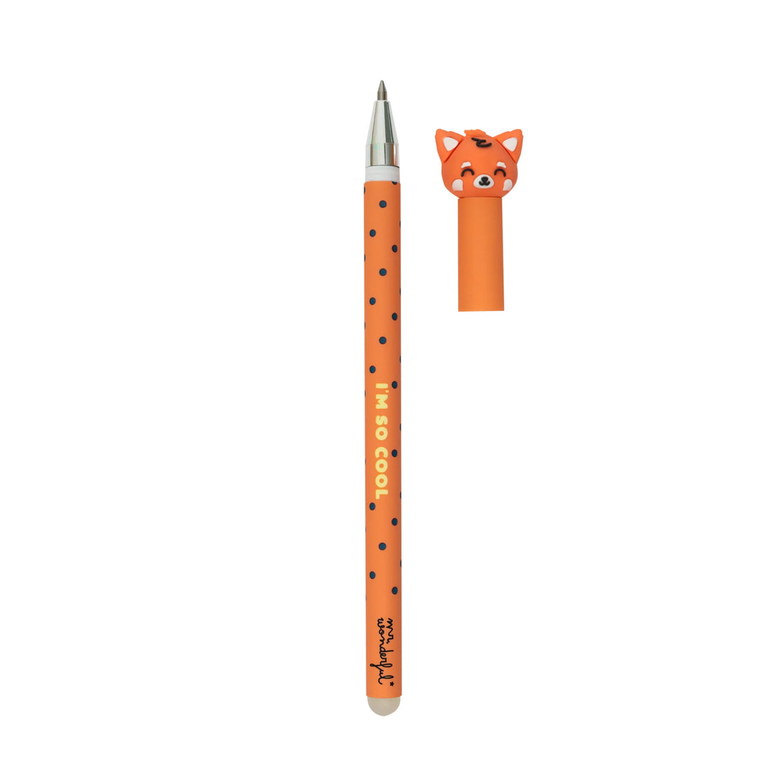 Red panda erasable pen with topper and “I'm So Cool” text – Funky Confetti