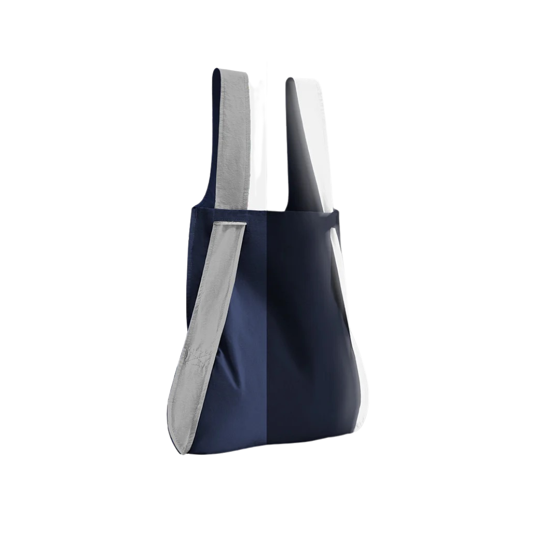Reflective Navy Notabag 2-in-1 bag and backpack from Funky Confetti