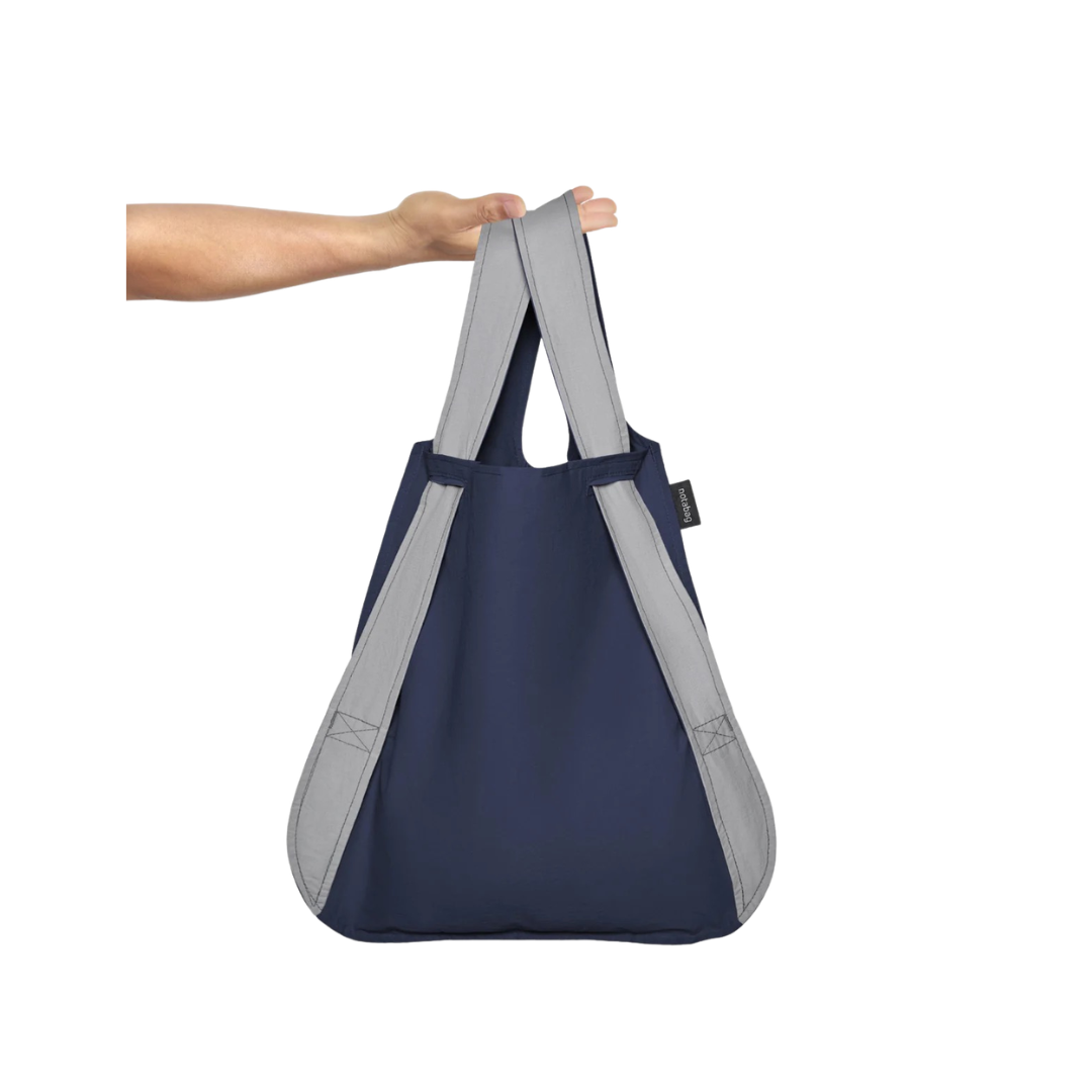 Reflective Navy Notabag 2-in-1 bag and backpack from Funky Confetti