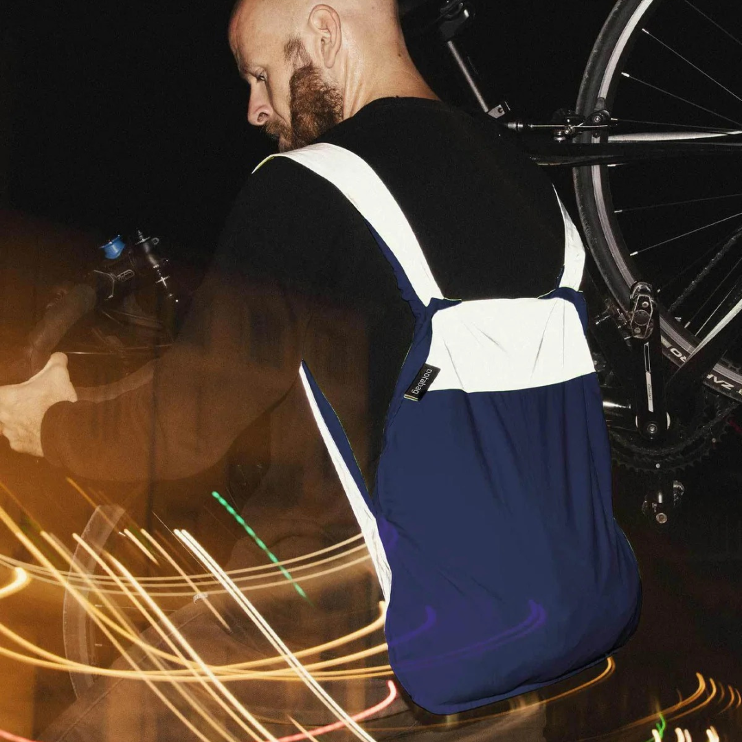 Reflective Navy Notabag 2-in-1 bag and backpack from Funky Confetti
