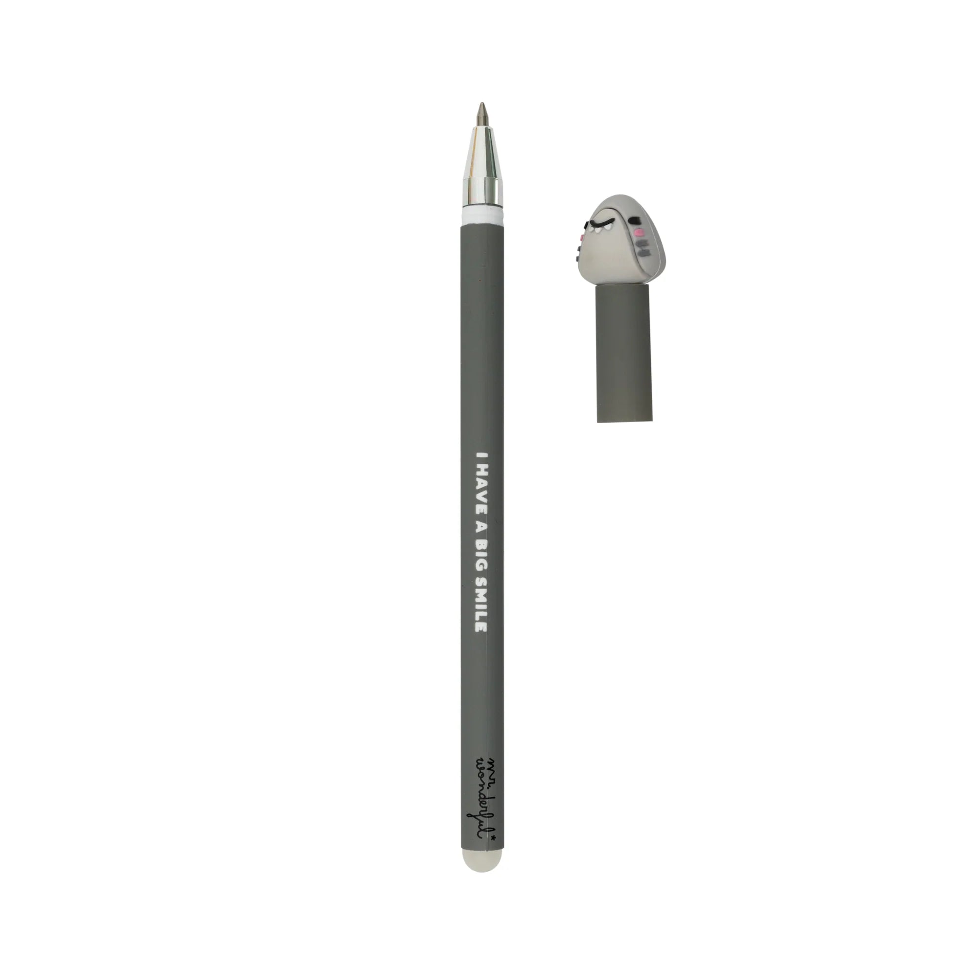 Shark erasable pen with topper and “I Have A Big Smile” text – Funky Confetti