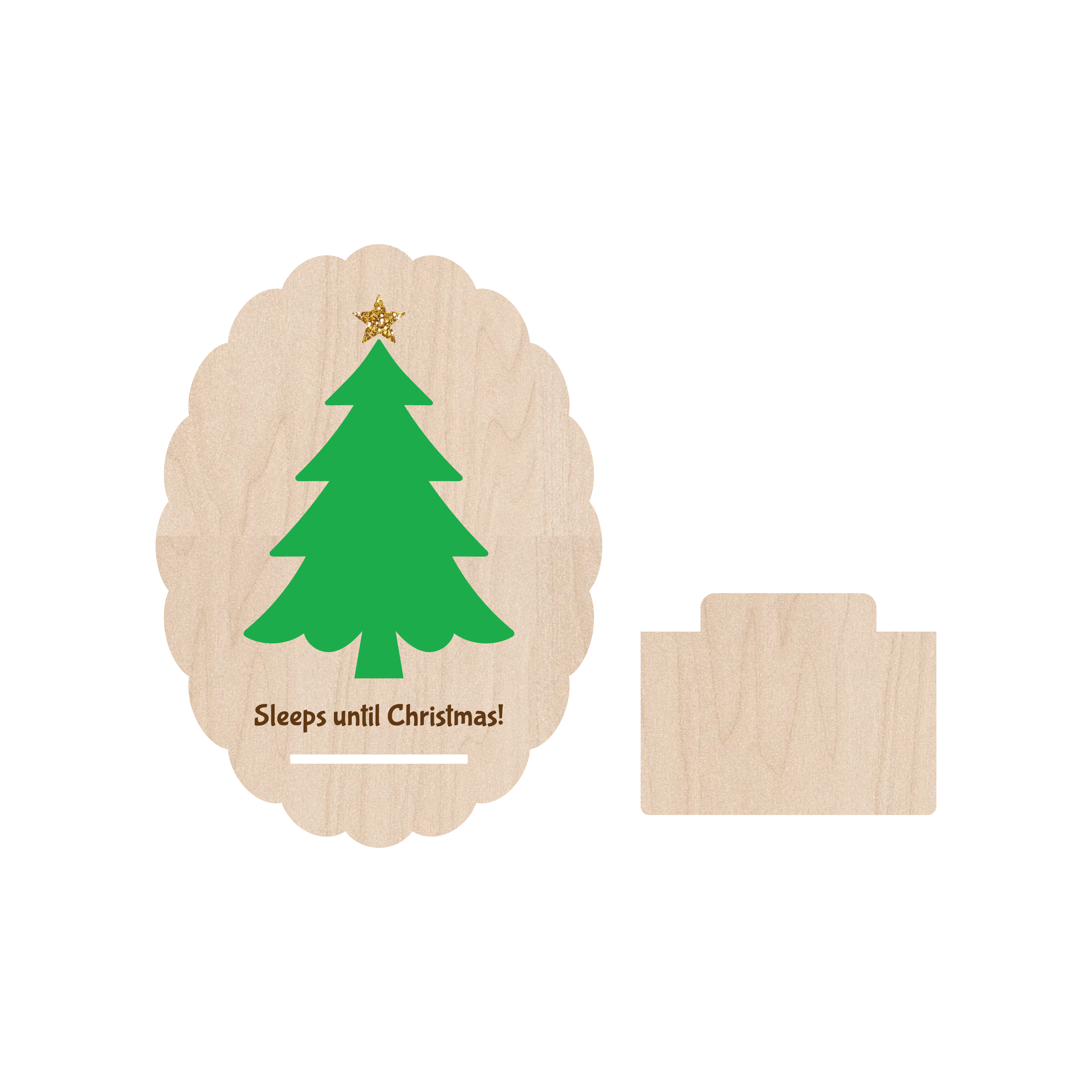 Wooden Christmas countdown sign with tree design and erasable pen – Funky Confetti