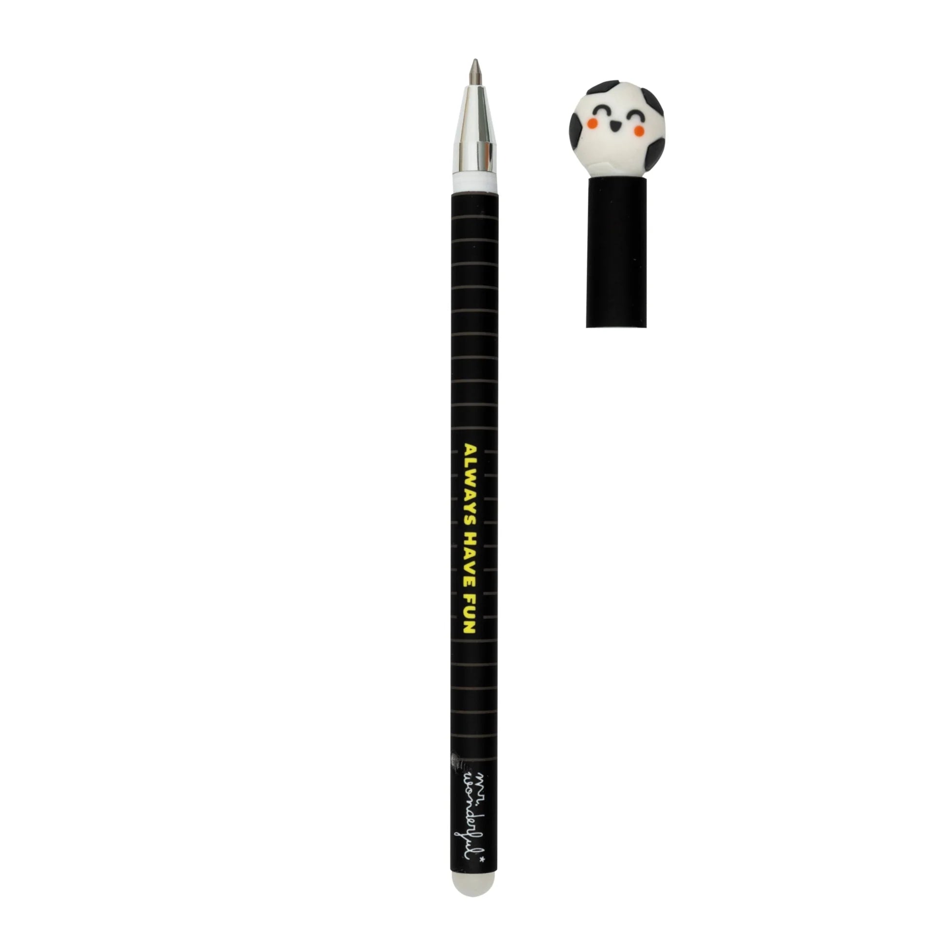 Soccer ball erasable pen with topper and “Always Have Fun” text – Funky Confetti