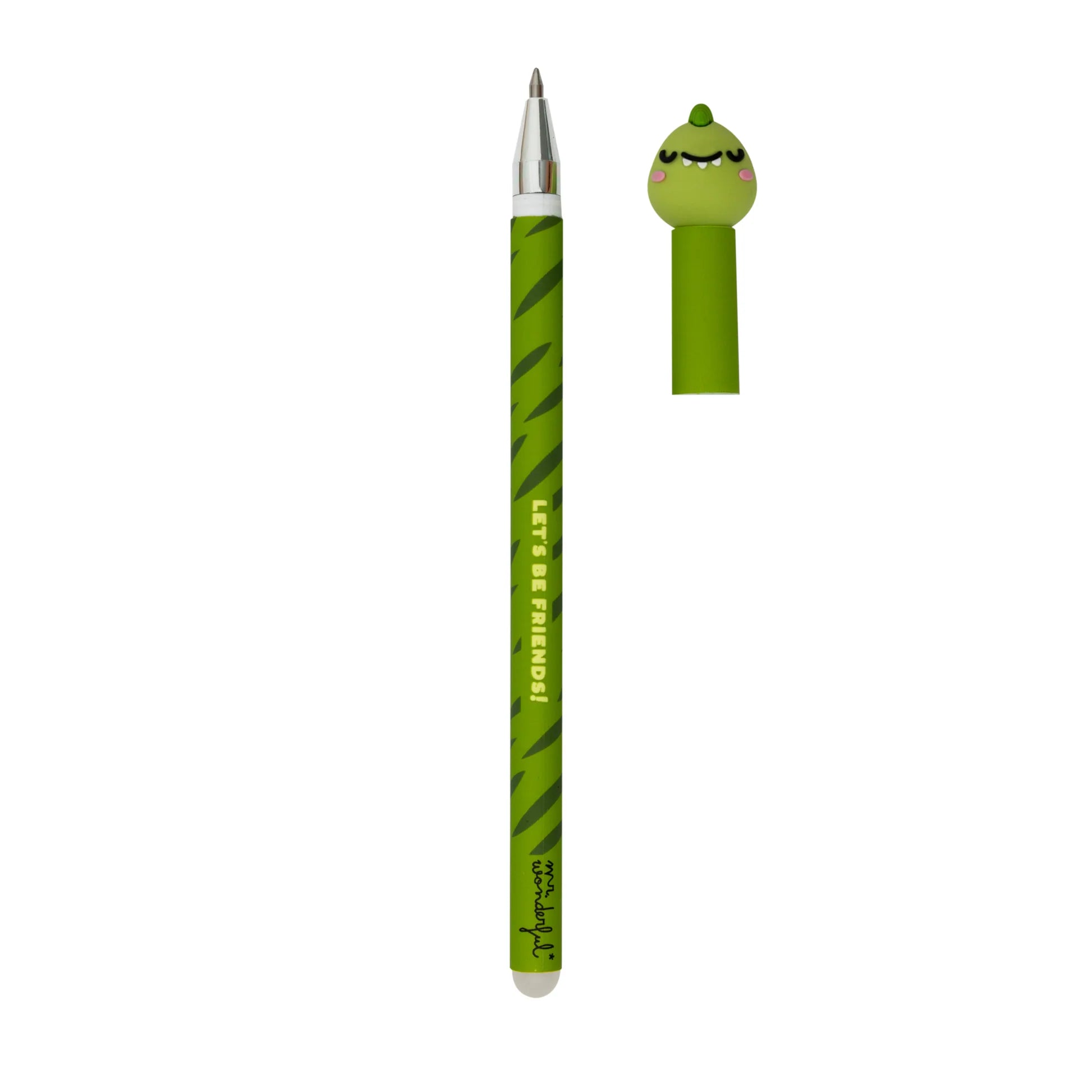 T-Rex erasable pen with topper and “Let's Be Friends!” text – Funky Confetti