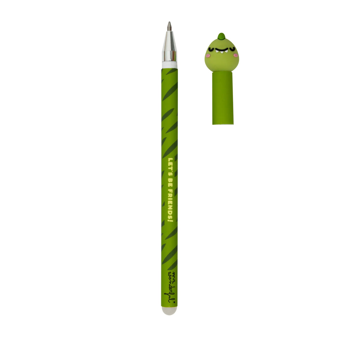 T-Rex erasable pen with topper and “Let's Be Friends!” text – Funky Confetti