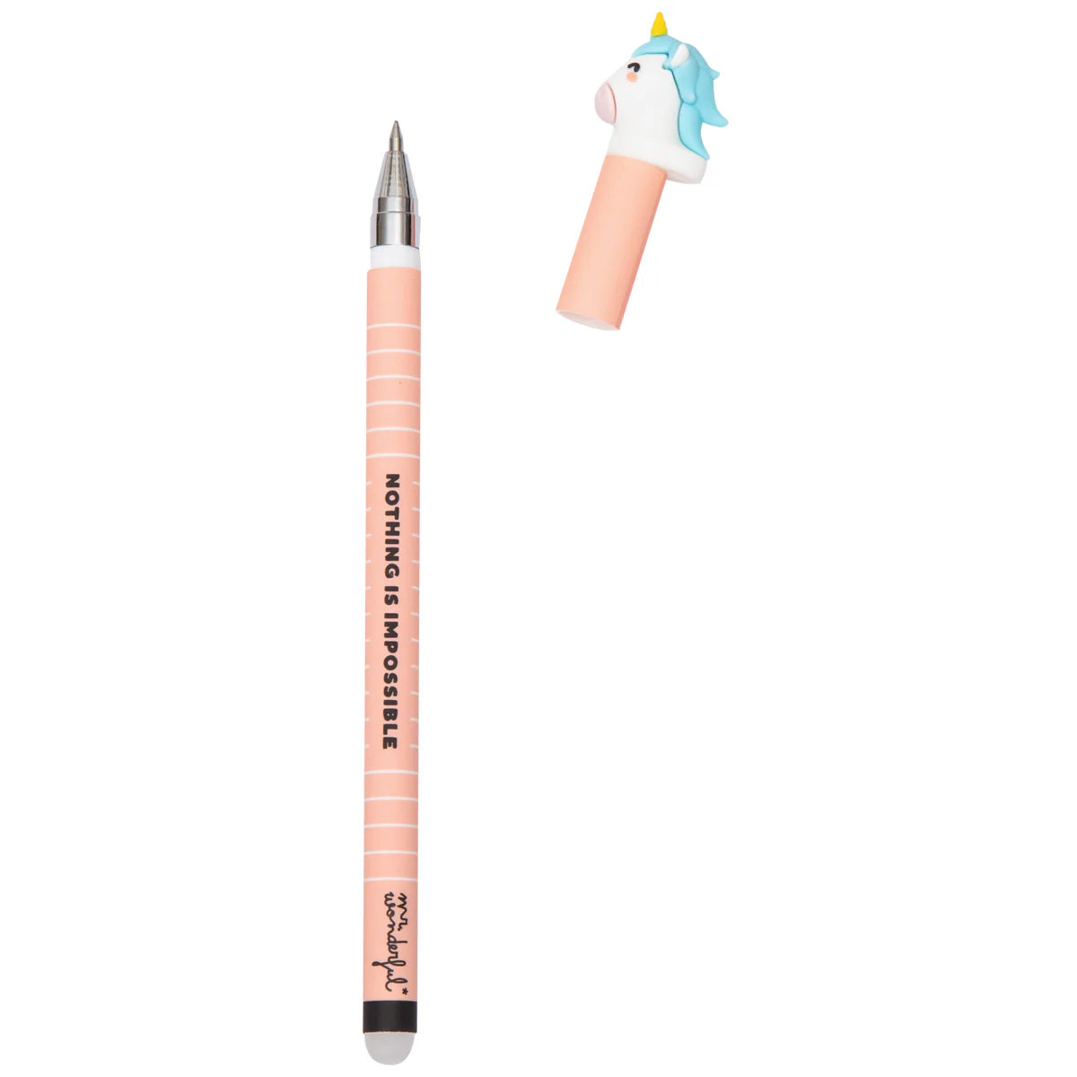 Unicorn erasable pen with topper and “Nothing Is Impossible” text – Funky Confetti