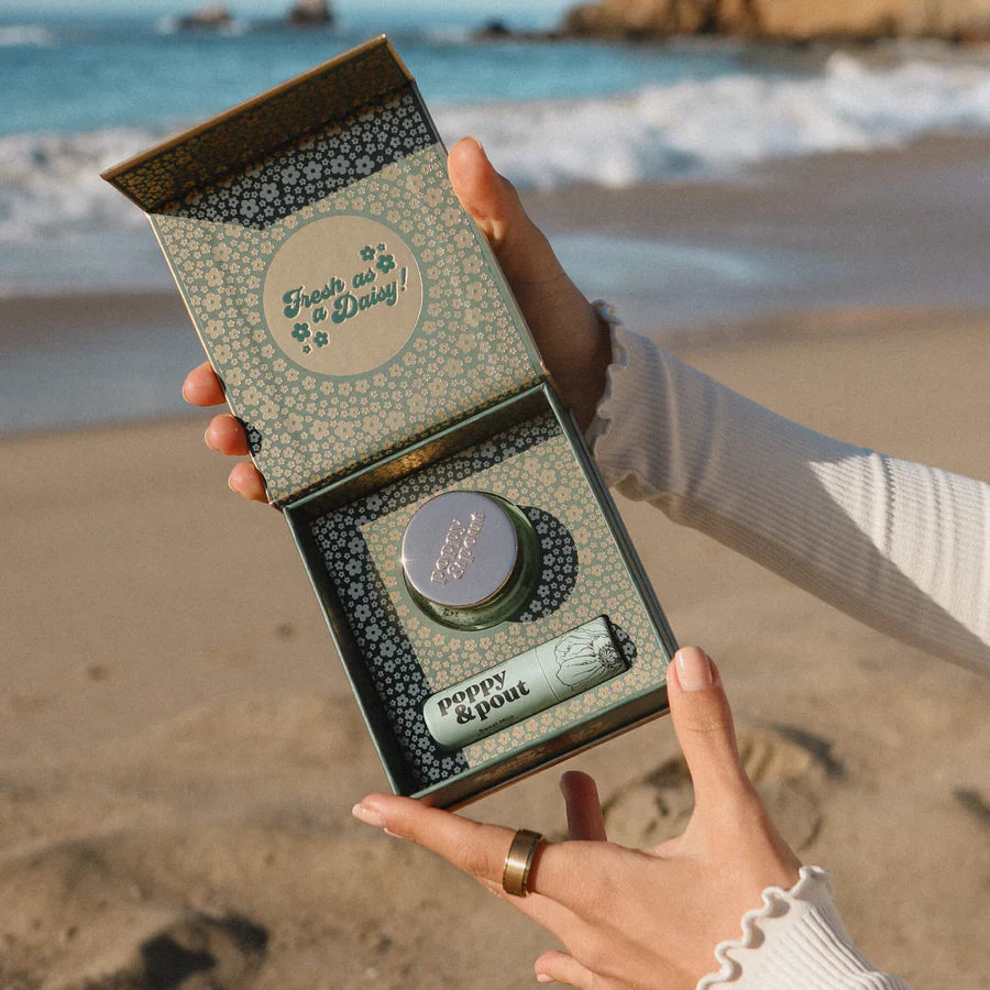Sweet Mint Lip Care Duo + Scrub Spatula — Natural Lip Scrub & Balm Gift Set