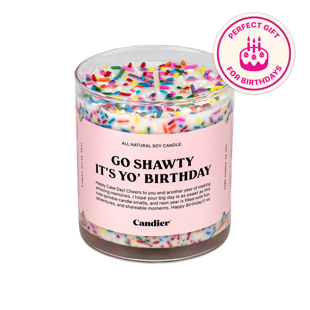 Go Shawty It’s Yo’ Birthday Candle with sprinkle wax and birthday cake scent – Funky Confetti