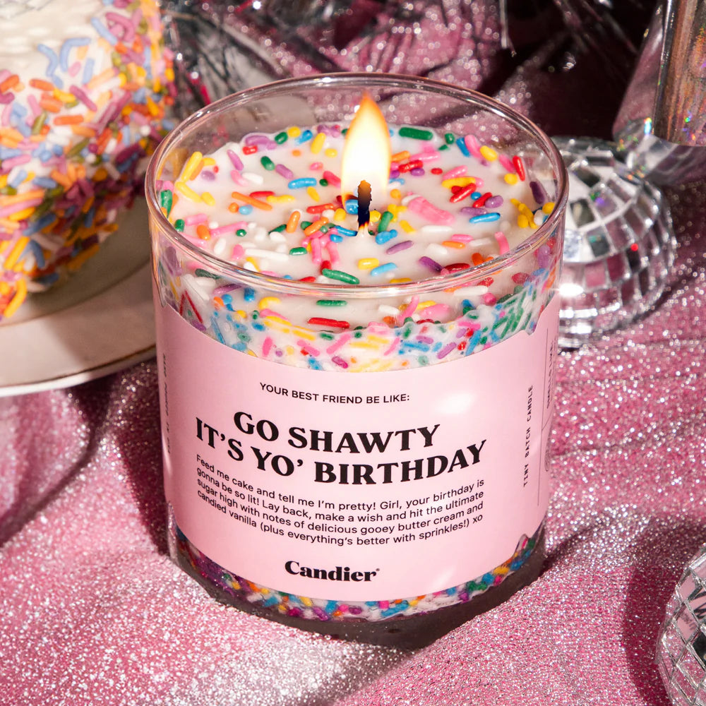 Go Shawty It’s Yo’ Birthday Candle with sprinkle wax and birthday cake scent – Funky Confetti