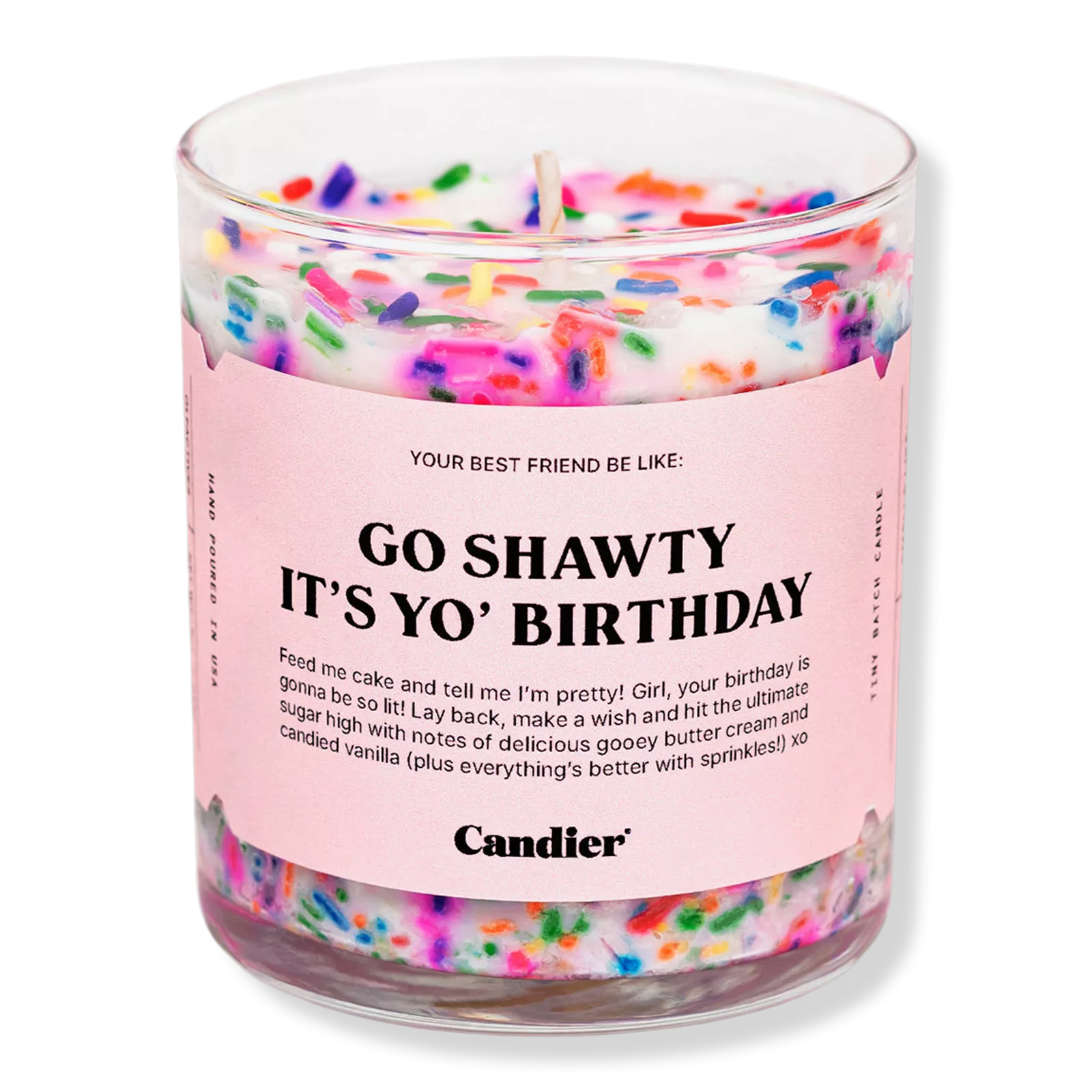 Go Shawty It’s Yo’ Birthday Candle with sprinkle wax and birthday cake scent – Funky Confetti