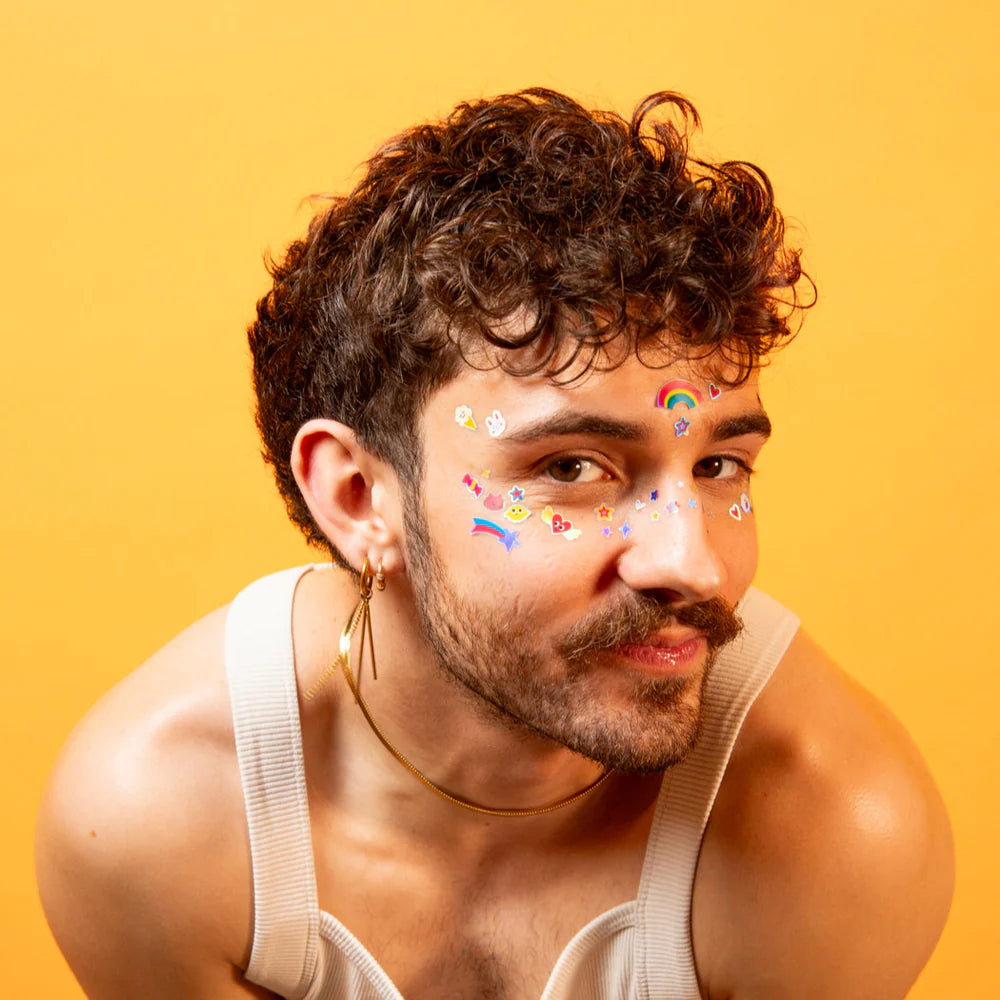 Kawaii face stickers set with 85 skin-safe, neon, and repositionable designs for kids – Funky Confetti