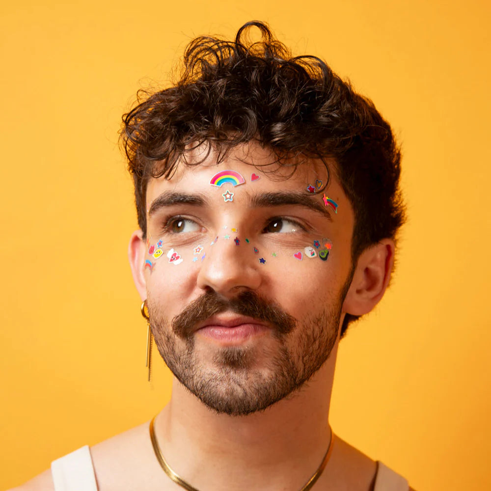 Kawaii face stickers set with 85 skin-safe, neon, and repositionable designs for kids – Funky Confetti
