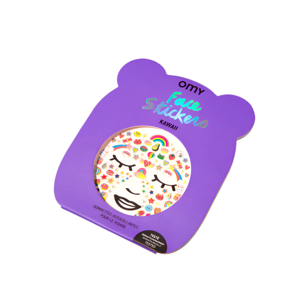 Kawaii face stickers set with 85 skin-safe, neon, and repositionable designs for kids – Funky Confetti