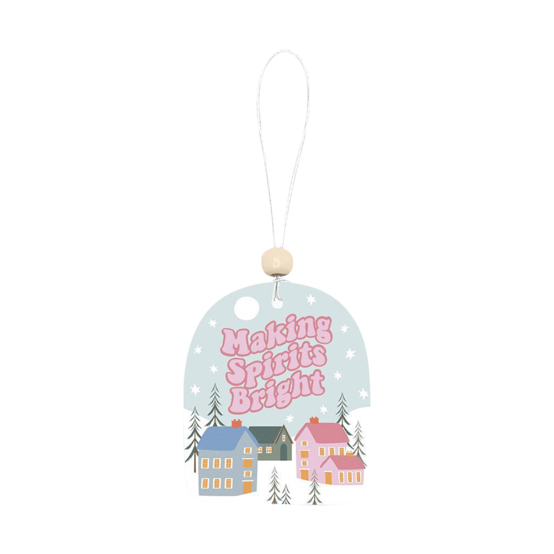 Making Spirits Bright Air Freshener – pastel holiday village design with festive scent – Funky Confetti