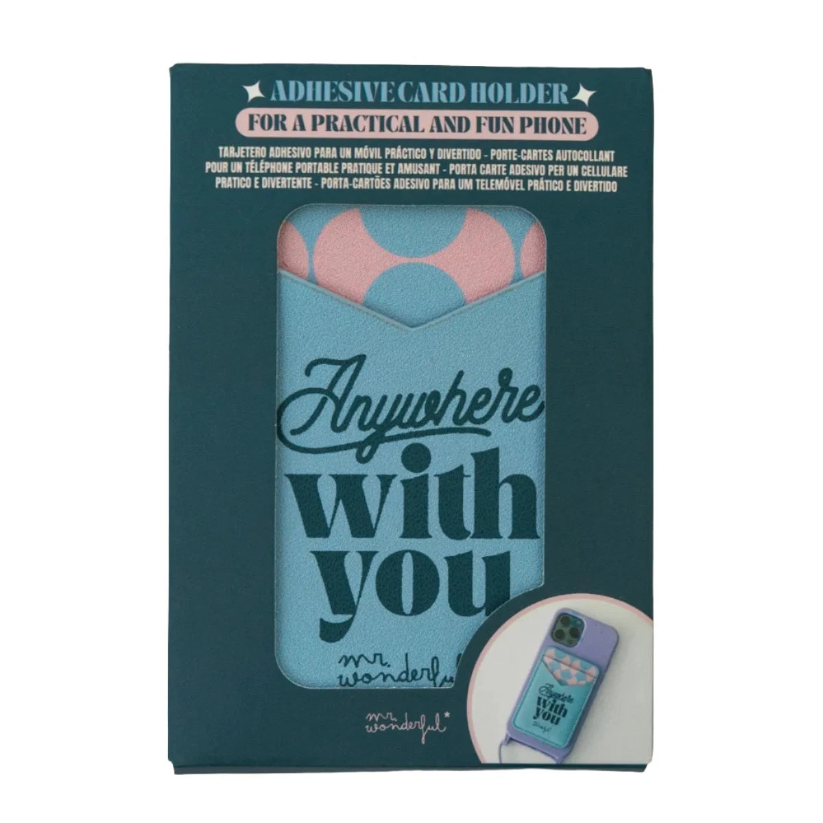 Anywhere With You Adhesive Card Holder – Stick-On Cell Phone Wallet