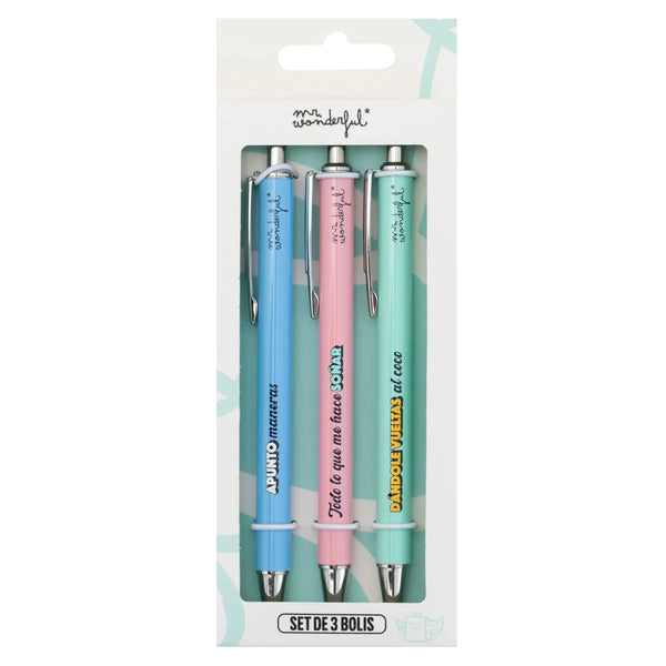 Para Apuntar Alto y Cumplir Sueños Set de 3 Bolígrafos (Pen Set)