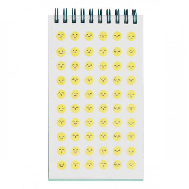 Yellow emoji face stickers sheet with different expressions.