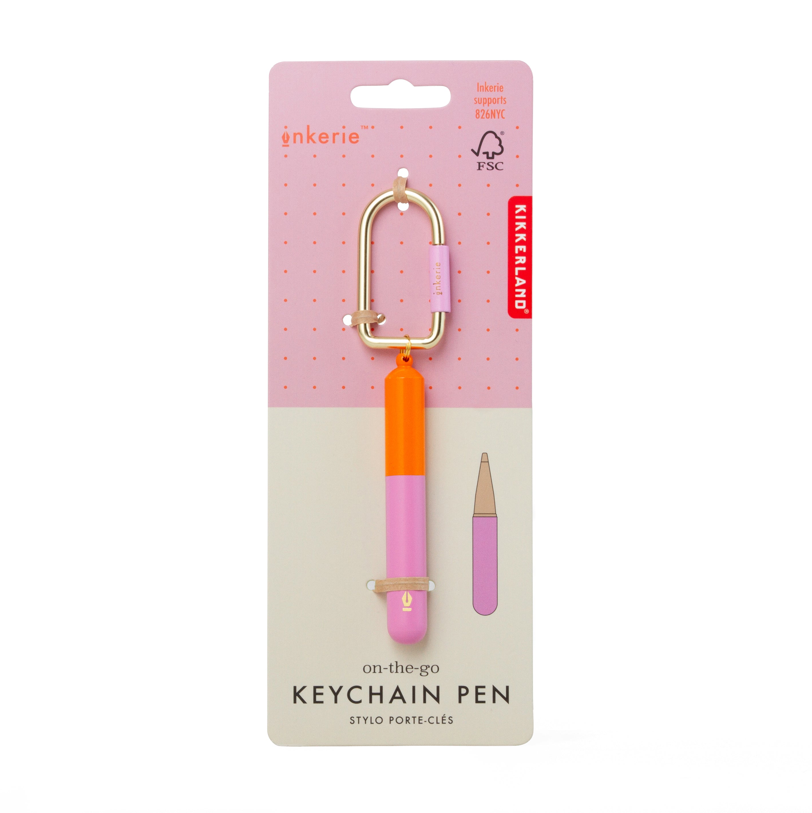 Compact colorful ballpoint keychain pens with gold carabiner clips – Funky Confetti