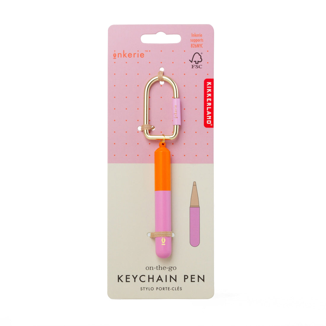 Compact colorful ballpoint keychain pens with gold carabiner clips – Funky Confetti