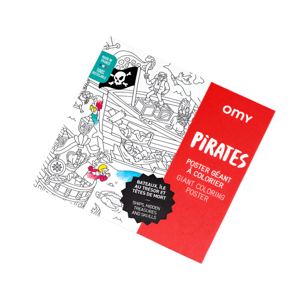 Pirates giant coloring poster with ships, treasures, and skulls – Funky Confetti
