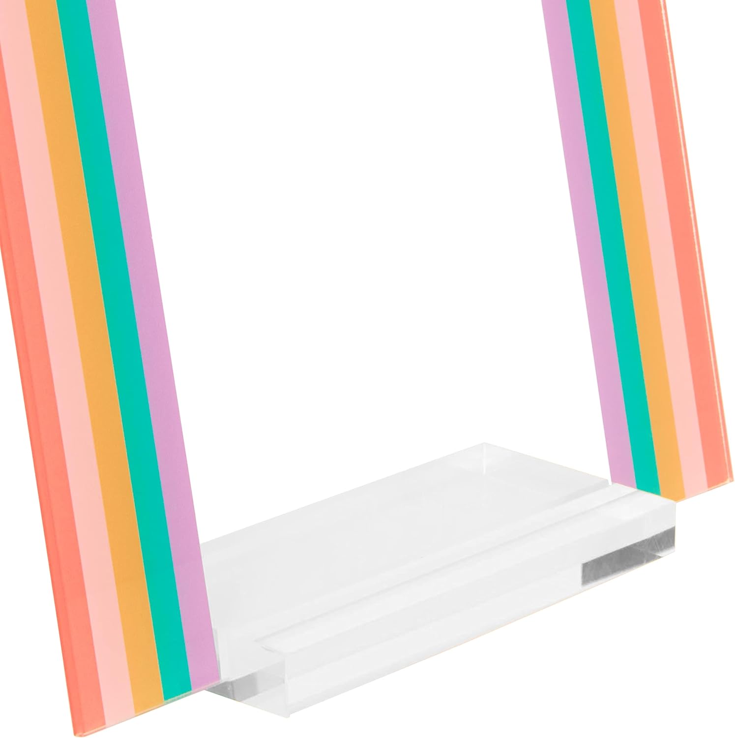 Colorful rainbow arch acrylic memo stand with white base – Funky Confetti