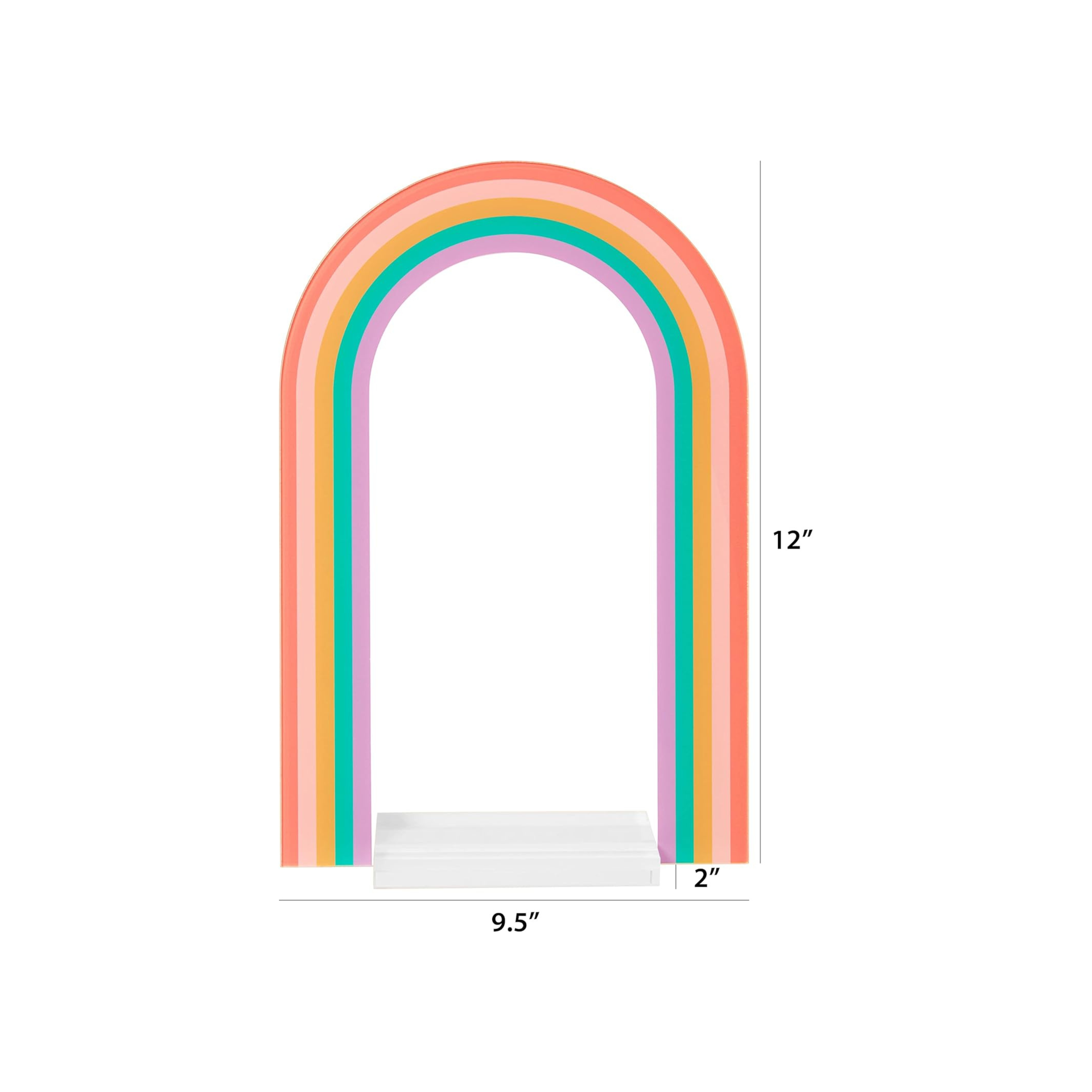 Colorful rainbow arch acrylic memo stand with white base – Funky Confetti