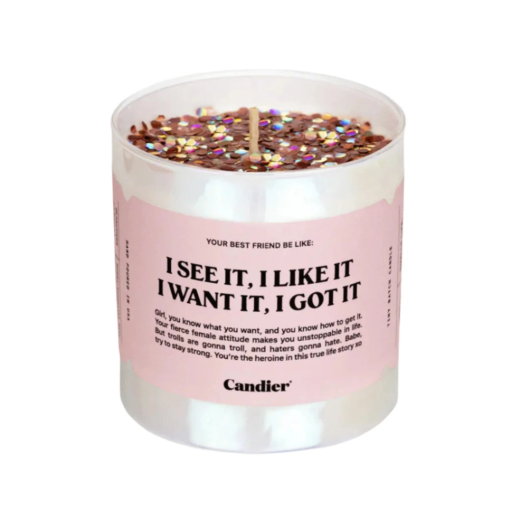 See It, Like It Candle with glitter top and citrus vanilla scent – Funky Confetti