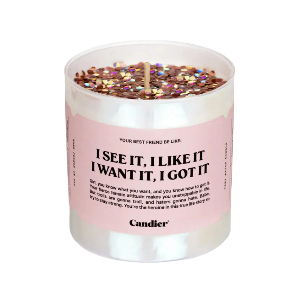 See It, Like It Candle with glitter top and citrus vanilla scent – Funky Confetti