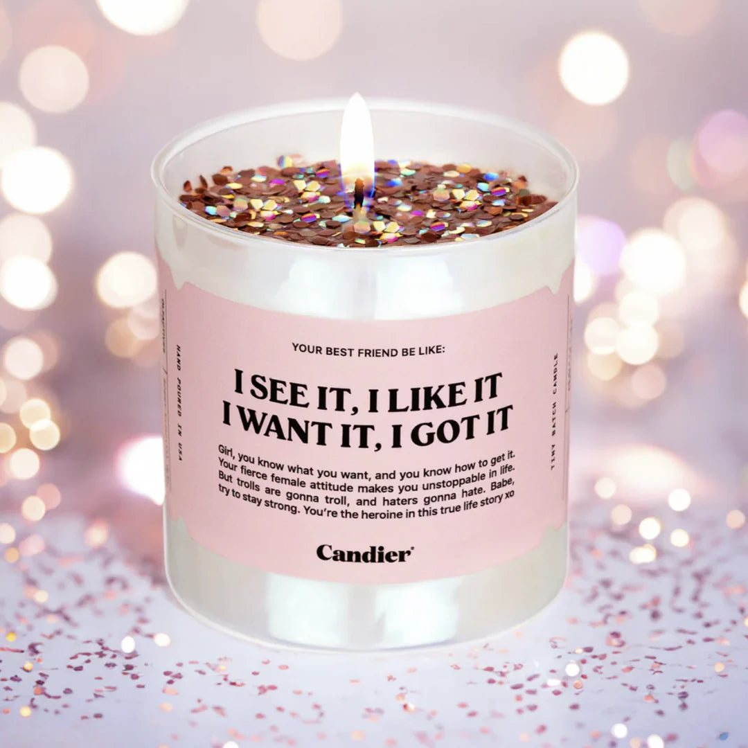 See It, Like It Candle with glitter top and citrus vanilla scent – Funky Confetti