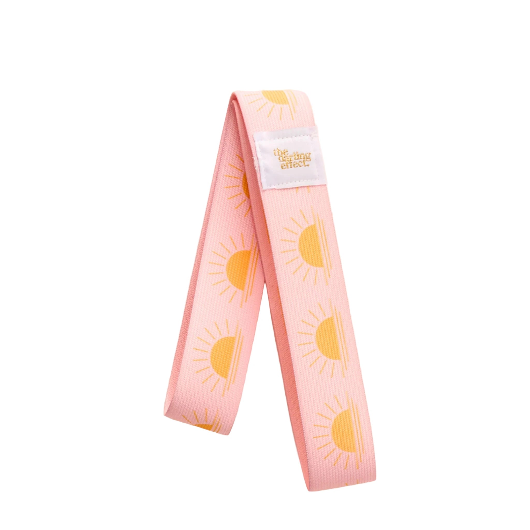 Sunshine yellow towel band with sun print for beach chair, from Funky Confetti