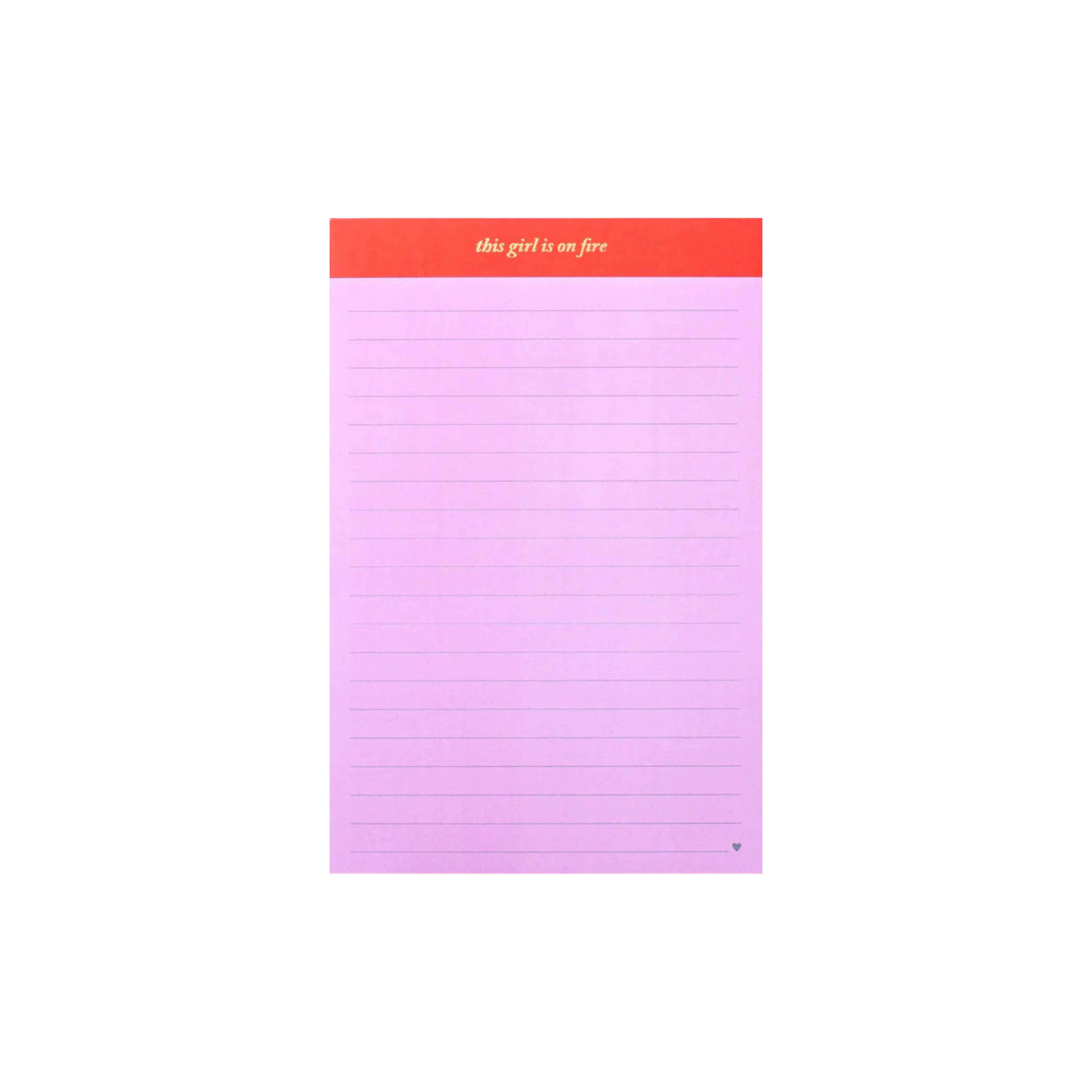 Pink notepad with red header reading “This Girl is on Fire” – Funky Confetti
