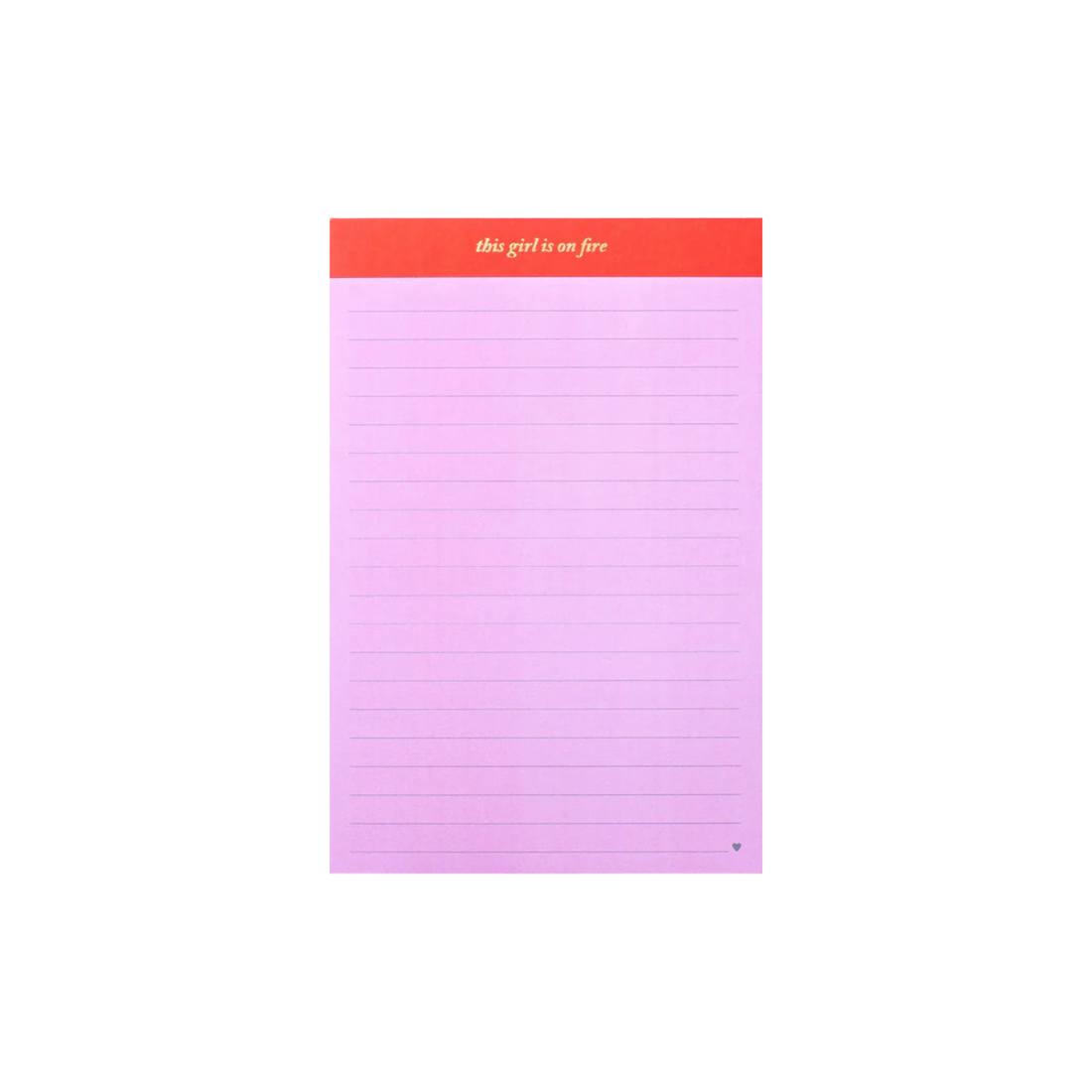 Pink notepad with red header reading “This Girl is on Fire” – Funky Confetti