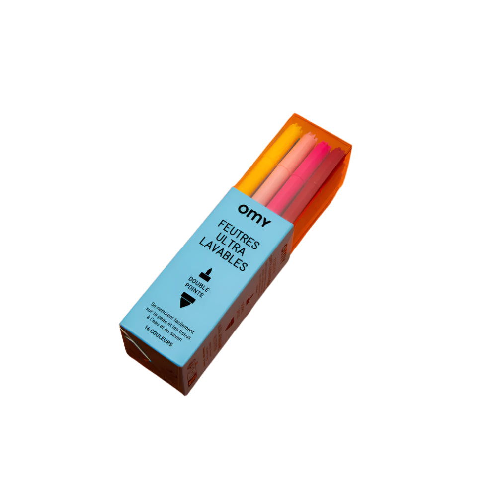 Set of 16 ultra washable double-tip markers in bright colors – Funky Confetti