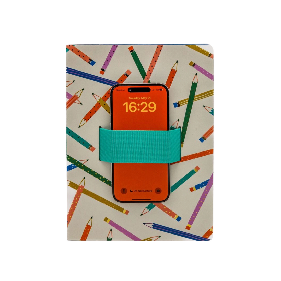 Make Your Mark Notebook with phone loop and pencil design cover – Funky Confetti