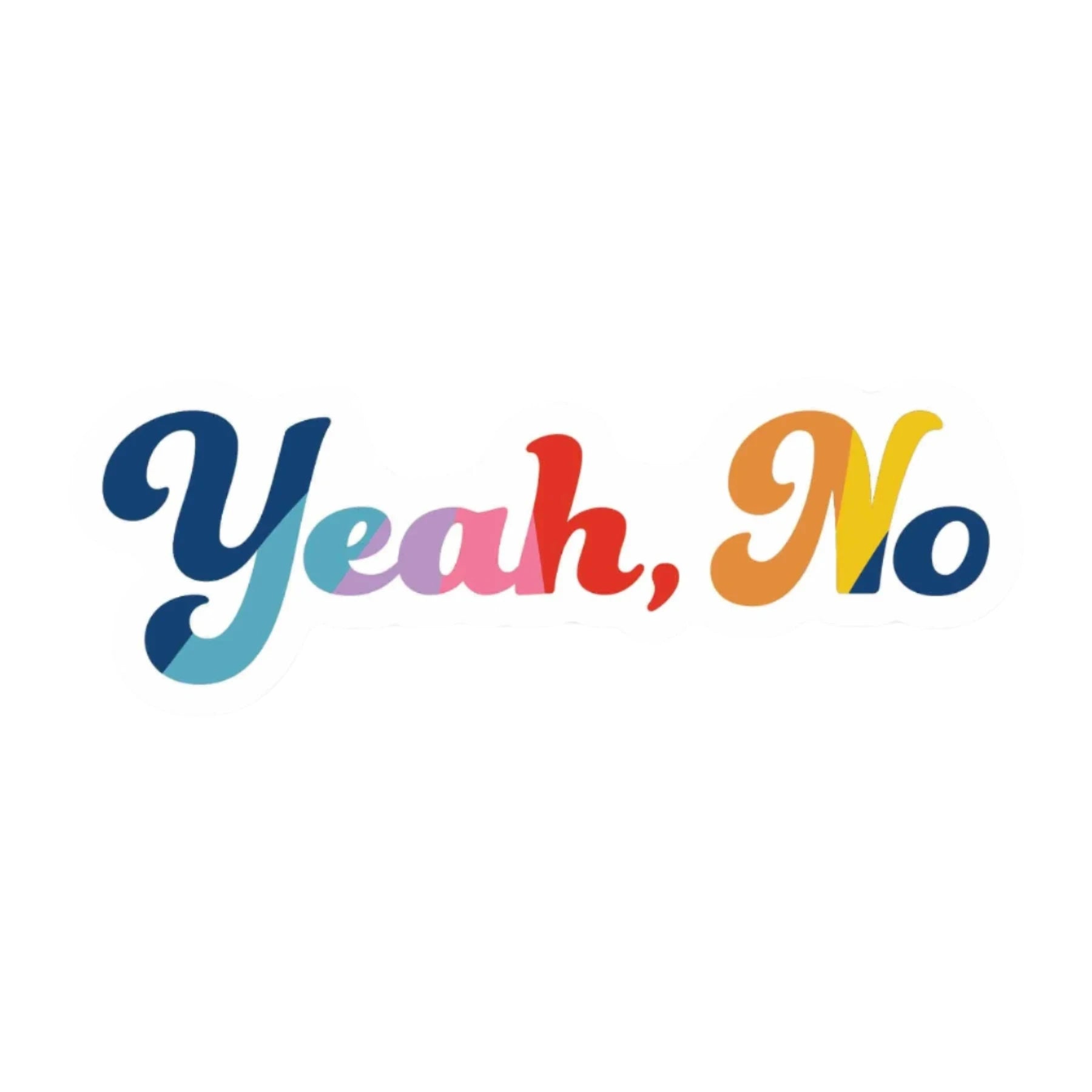 Yeah, No Sticker with colorful retro typography – Funky Confetti