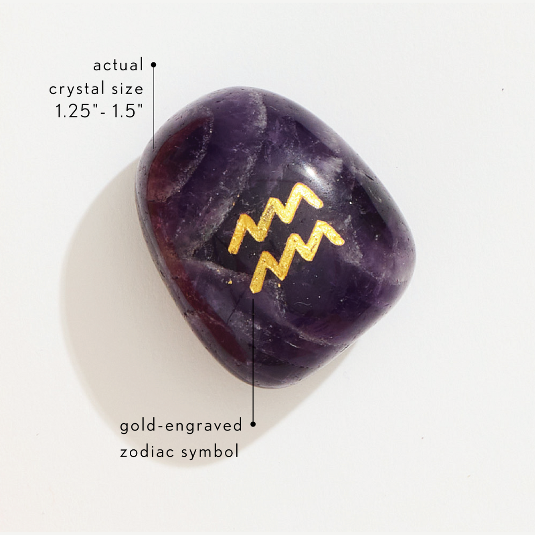 Zodiac crystal stone collection featuring 12 astrology signs with matching healing gemstones in colorful gift boxes – Funky Confetti