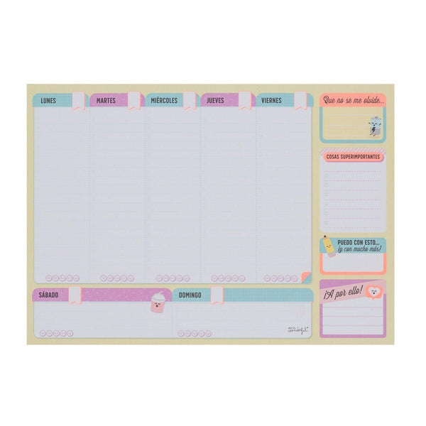 Organizador Semanal Para Lograr Todo lo que te Hace Soñar (Weekly Planner) - Funky Confetti