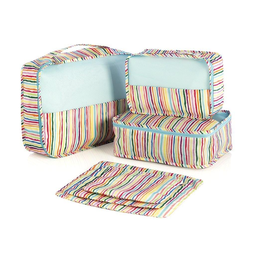 Packing Cube Set Colorful Stripes - Set of 6 - Funky Confetti