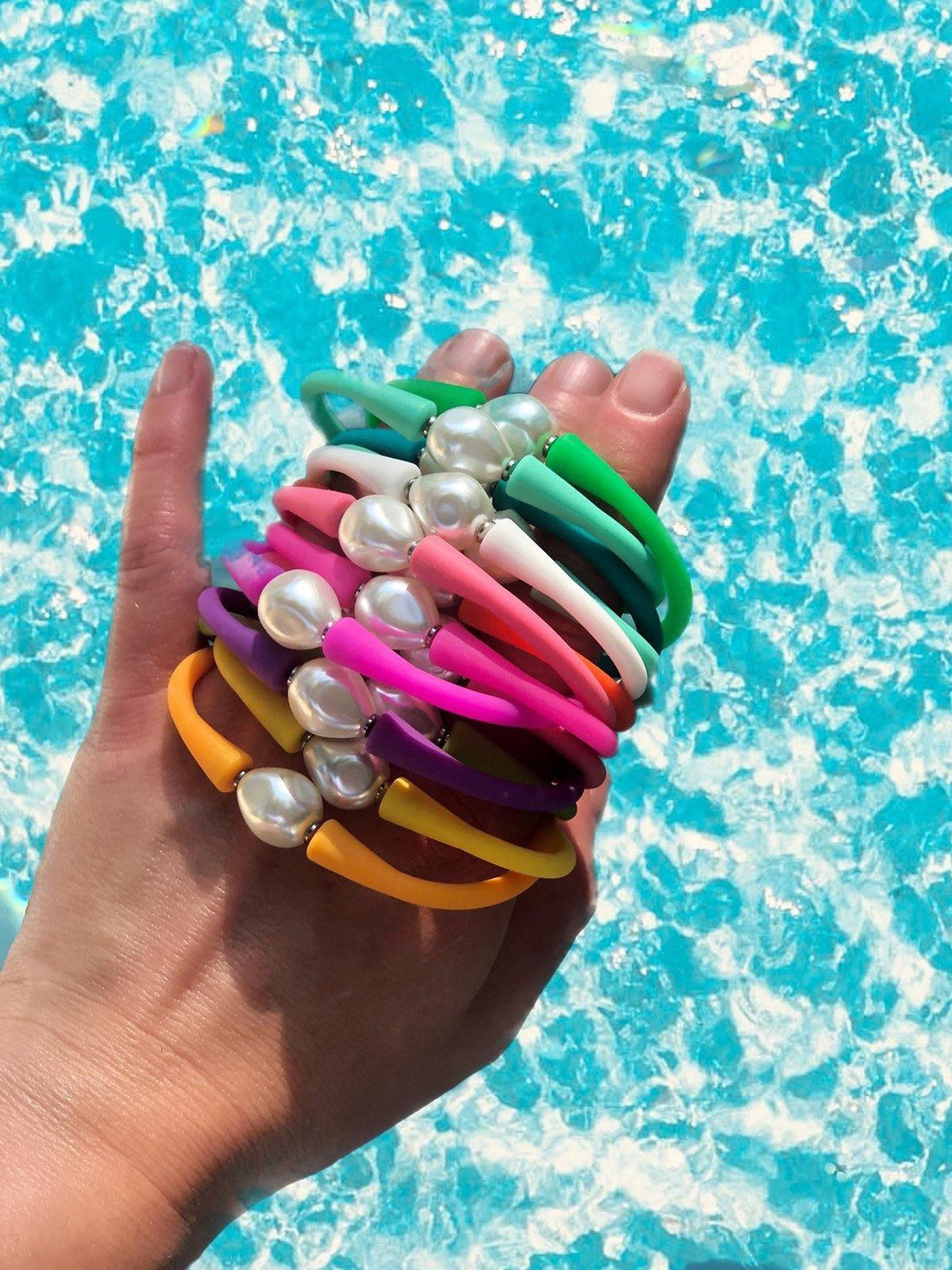 Gigi Baroque Pearl Silicone Bracelet - Funky Confetti