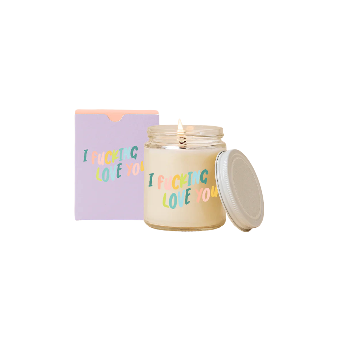 I Fuck*ng Love You Candle Jar – 8oz Glass Jar with Citrus, Fig & Patchouli Scent