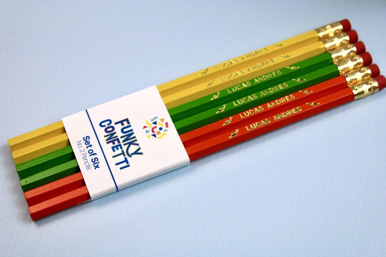 Personalized Pencils - Set of 6 - Funky Confetti