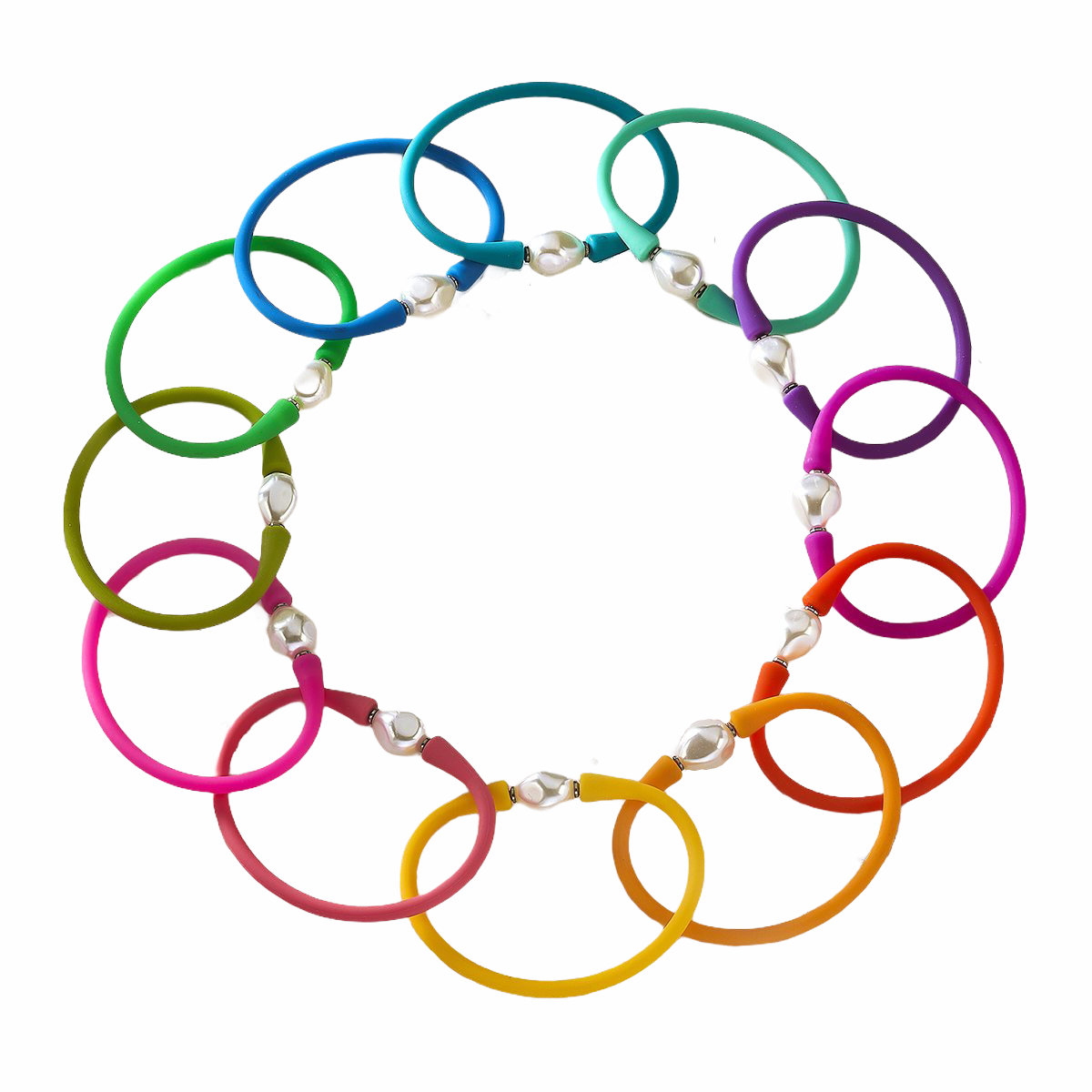 Gigi Baroque Pearl Silicone Bracelet - Funky Confetti