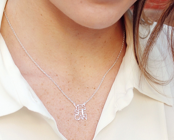 Yes She Can Silver Necklace - Funky Confetti