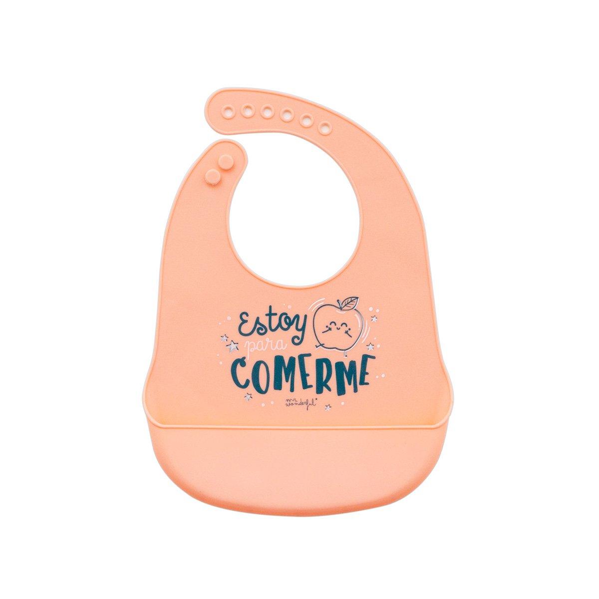 Silicone Baby Bib by Funky Confetti - Cute Design with Mess-Catching Pocket and Adjustable Closure
