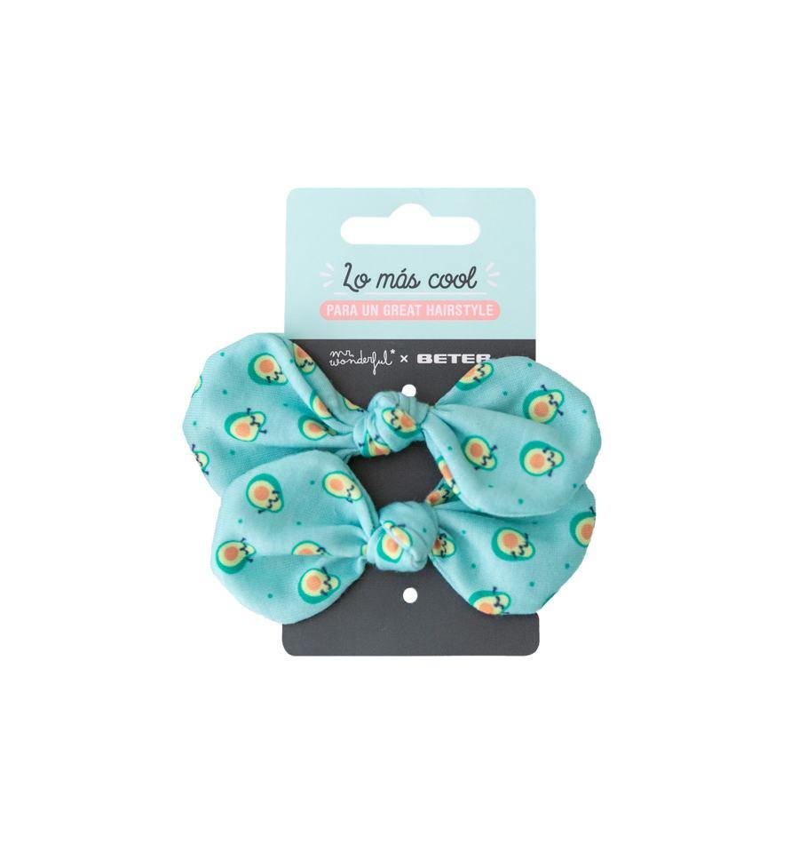 Avocado Bow Hair Ties - Funky Confetti
