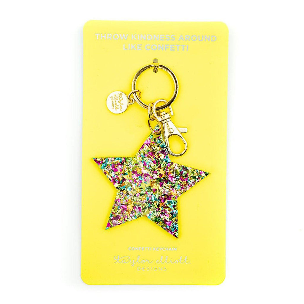 Confetti Acrylic Star Keychain - Funky Confetti