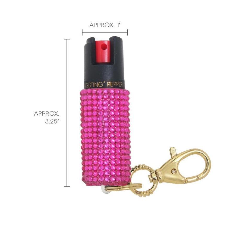 Super-Cute Pepper Spray Keychain for Self Defense, Pink Glitter