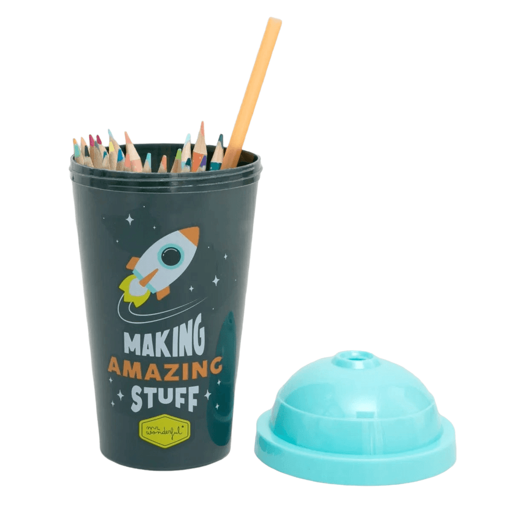 Set de 24 lápices de Colores con Estuche (Coloring Pencils with Cute Case) "Making Amazing Stuff" - Funky Confetti