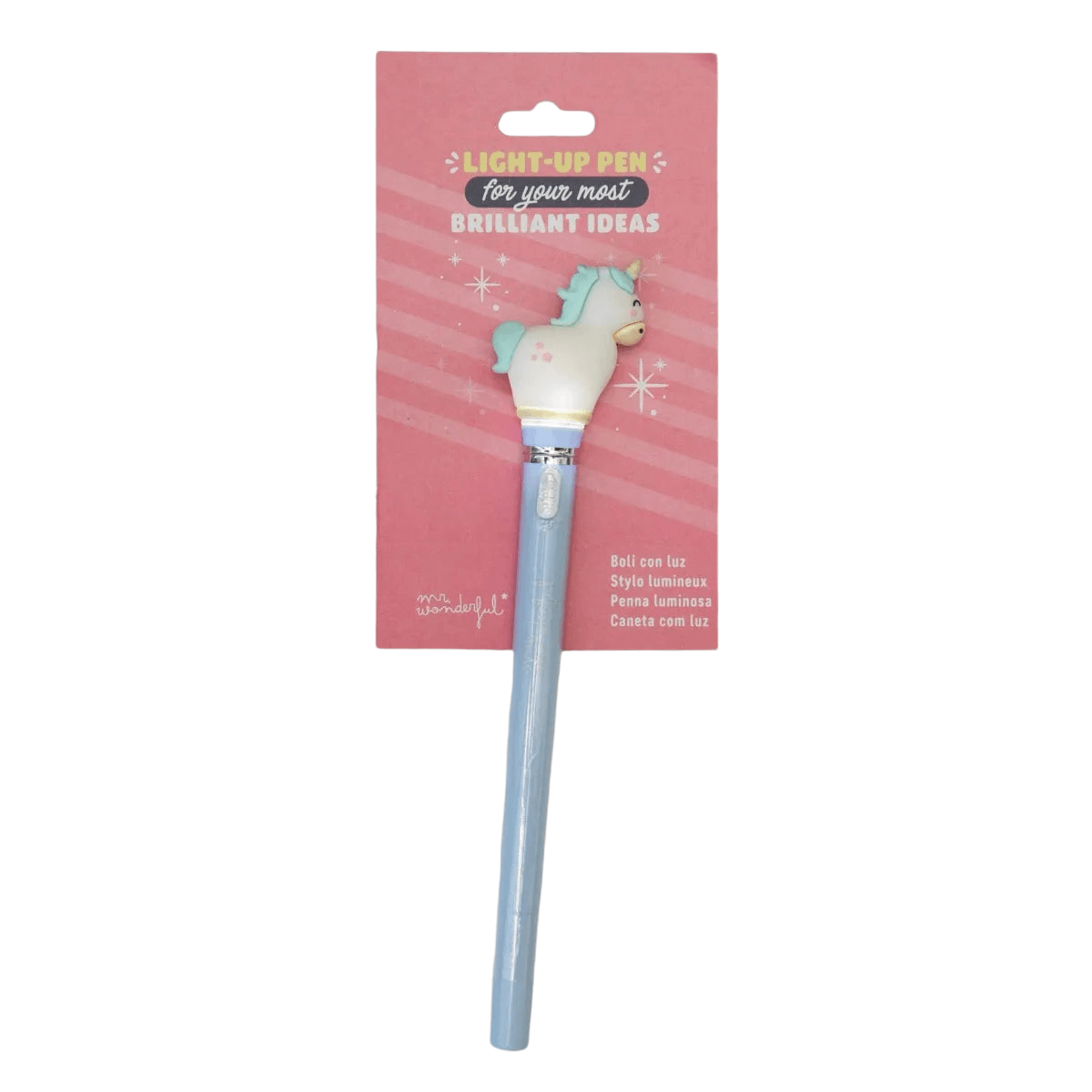 Boli con Luz de Unicornio (Light Up Pen) - Funky Confetti