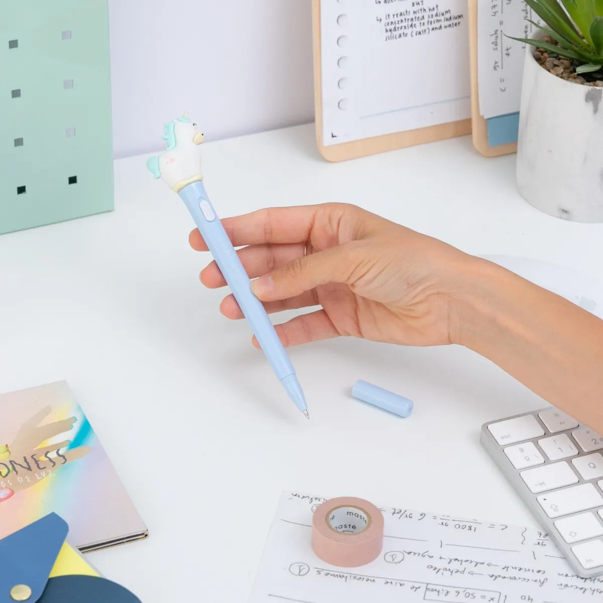 Boli con Luz de Unicornio (Light Up Pen) - Funky Confetti